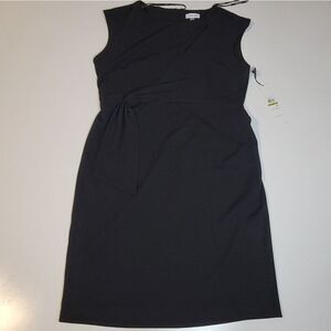 $134 NEW 14 CALVIN KLEIN CUTOUT BLACK SLEEVELESS SHEATH SHIFT CAREER DRESS NWT